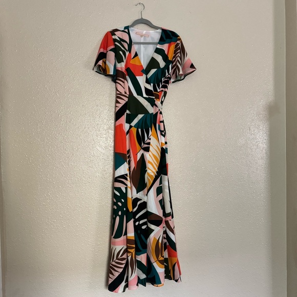 Hutch Kiera Wrap Dress Maxi Tropical Print - Picture 2 of 9
